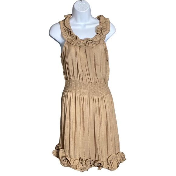 Faisca Gold / Brown Party Dress Size L (see measurements) - Picture 1 of 9